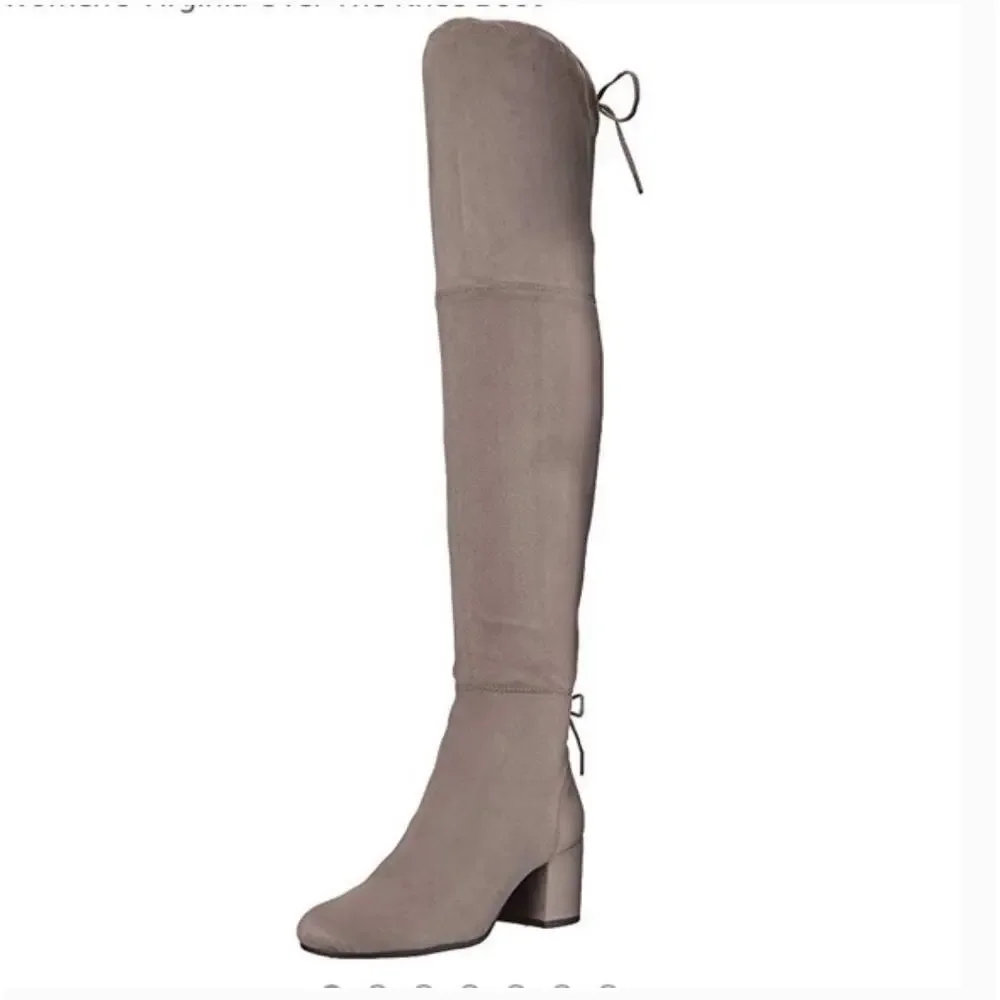 Circus Sam Edelman Virginia Boots 8 Gray NWT OTK Over the Knee Tall Vegan Suede